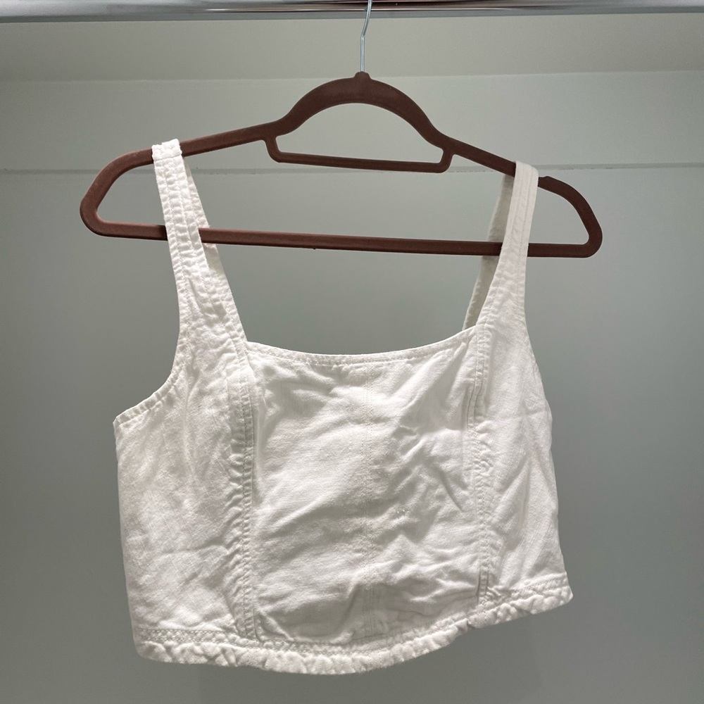 anthropologie denim corset top